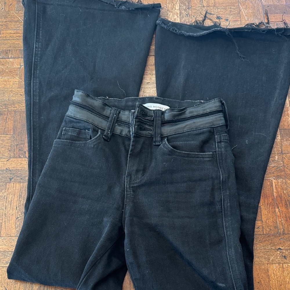 Flying Monkey  Women's Flare Black Jeans